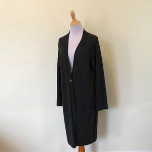 Eileen Fisher Merino Wool Cardigan Sweater Pockets